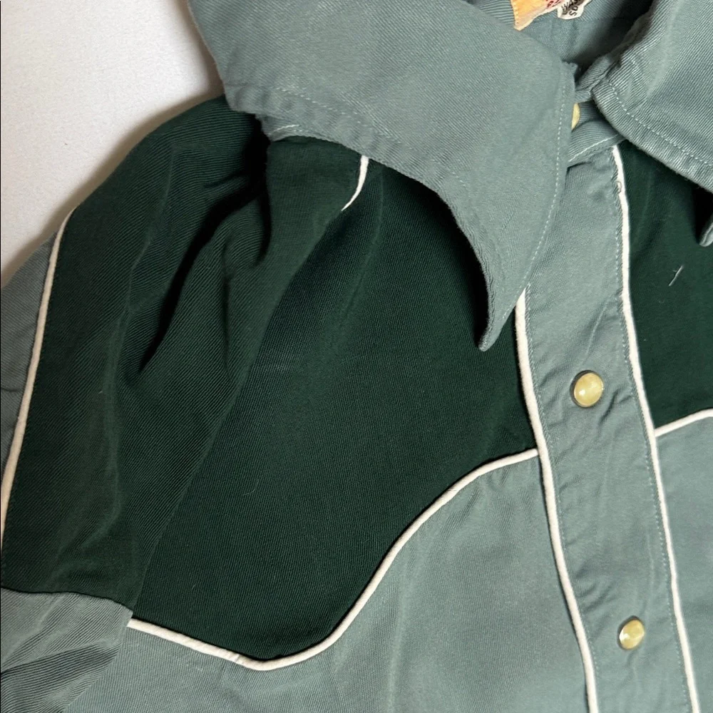 H Bar C Ranchwear Western Shirt in Emerald Sage - Picture 6 of 12